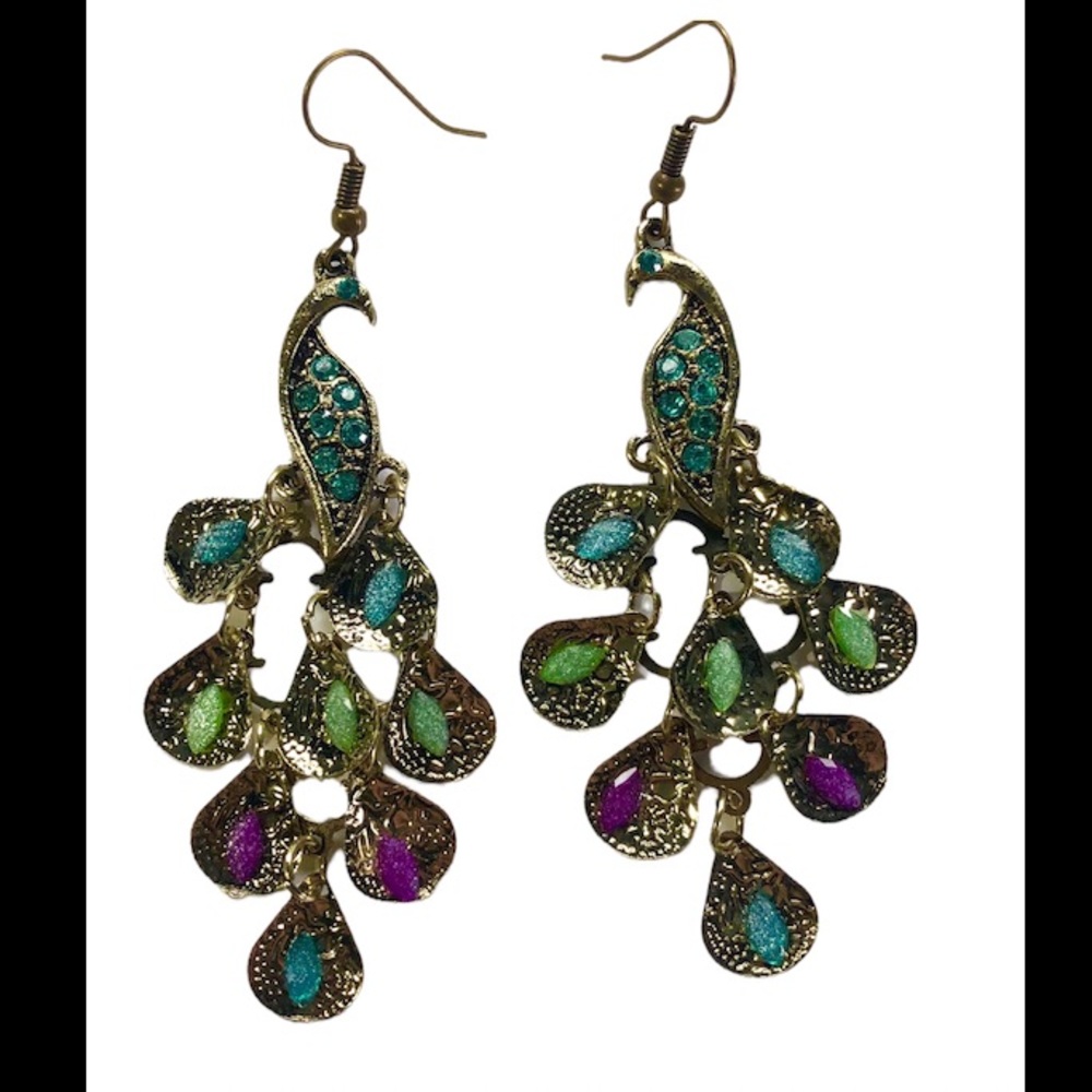 New boho dangling Peacock Earrings
